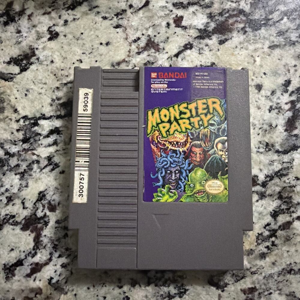 "MONSTER PARTY" (Nintendo Entertainment System) NES Authentic